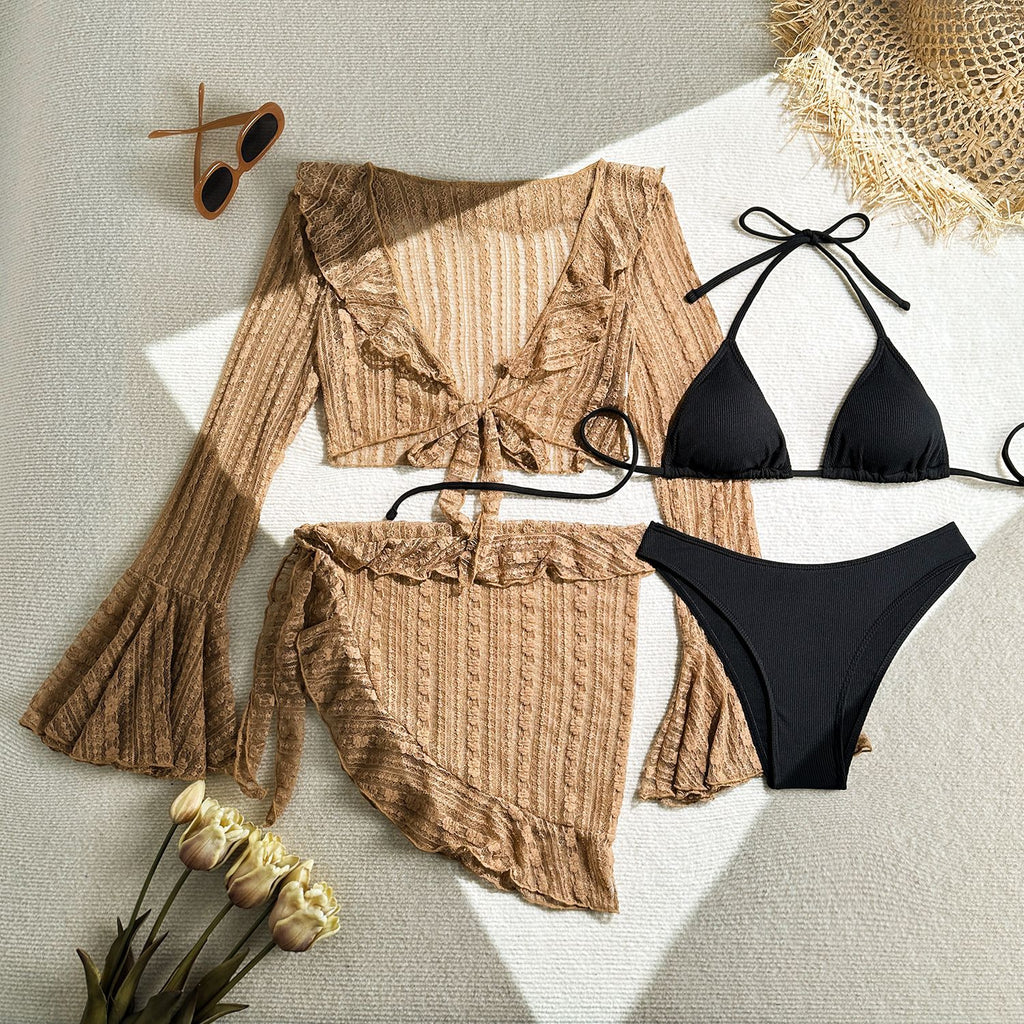 Costum de Baie Sexy din Dantelă 4 Piese
