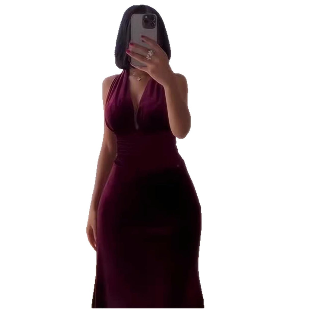 Rochie Sexy Fără Spate cu Croială Mulată — Fără Mâneci