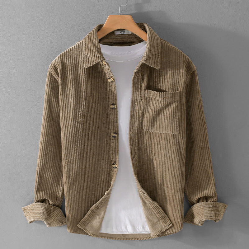 Cămașă Casuală din Catifea Riată pentru Bărbați — Slim Fit