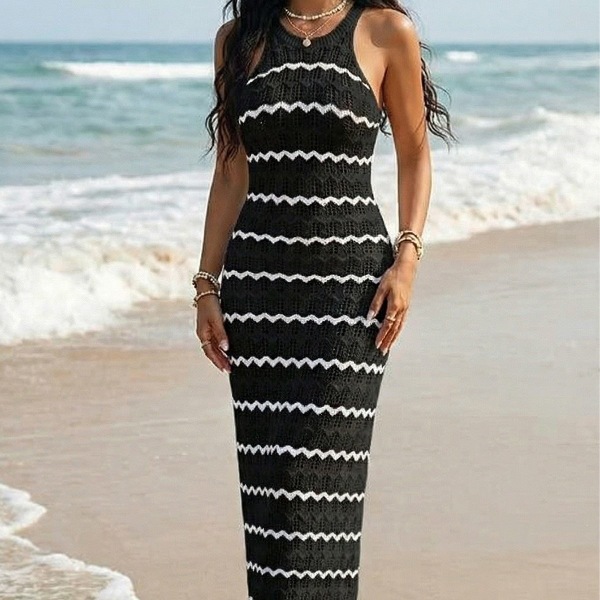 Rochie Vest Cover-Up fără Mâneci