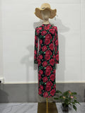 Rochie Lungă Florală Imprimată — Colecție Toamnă