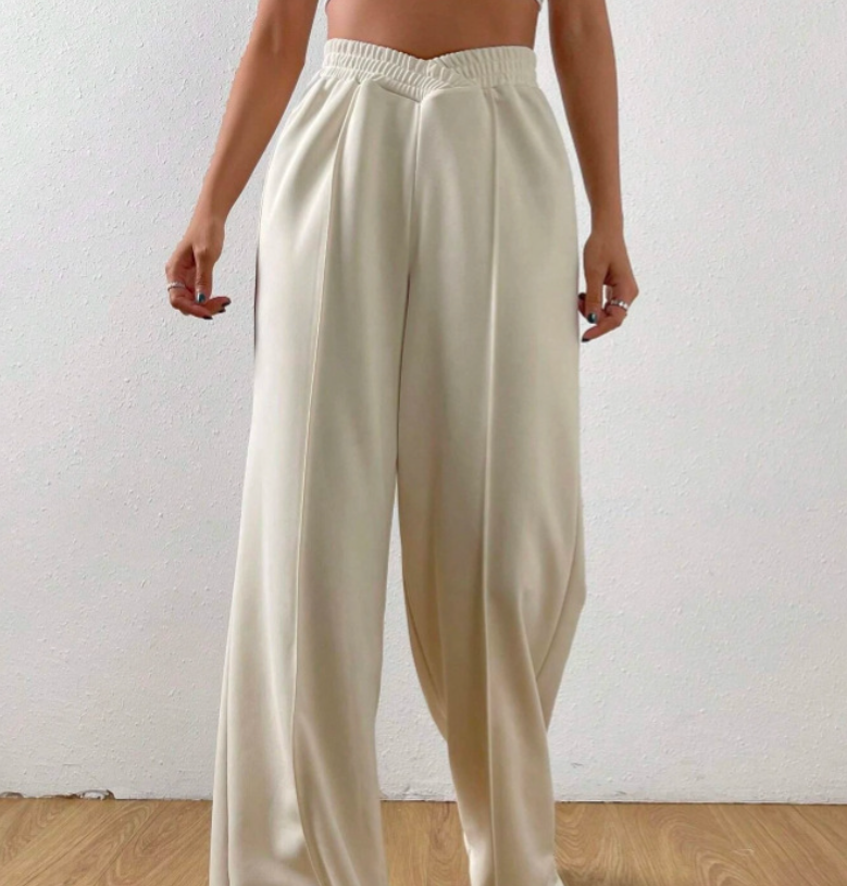 Pantaloni Largi Casual Femei — Bumbac, Talie Elastică, Stil Japonez
