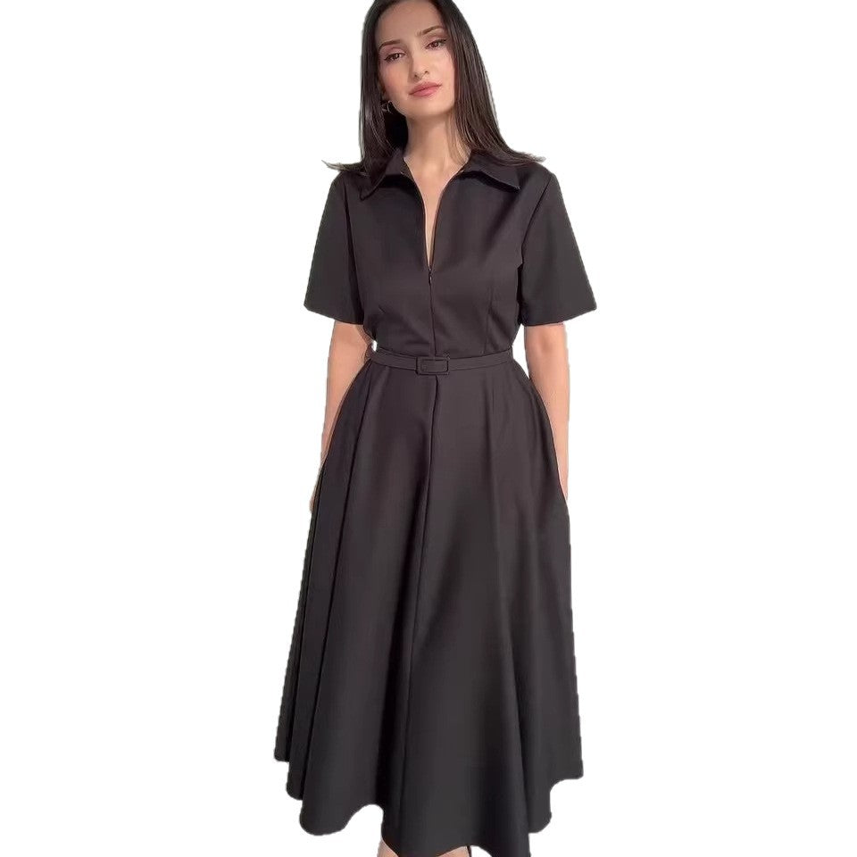 Rochie Cu Mânecă Scurtă pentru Femei — Casual Elegantă
