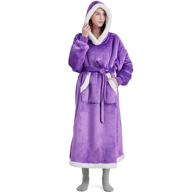 Hanorac Pătură din Flanel cu Mâneci — Oversize Confortabil