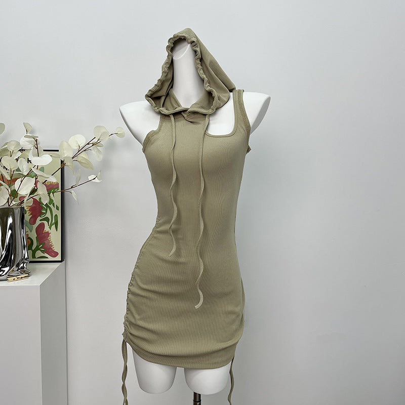 Rochie Mini Sexy cu Glugă și Șiret — Look Seductiv
