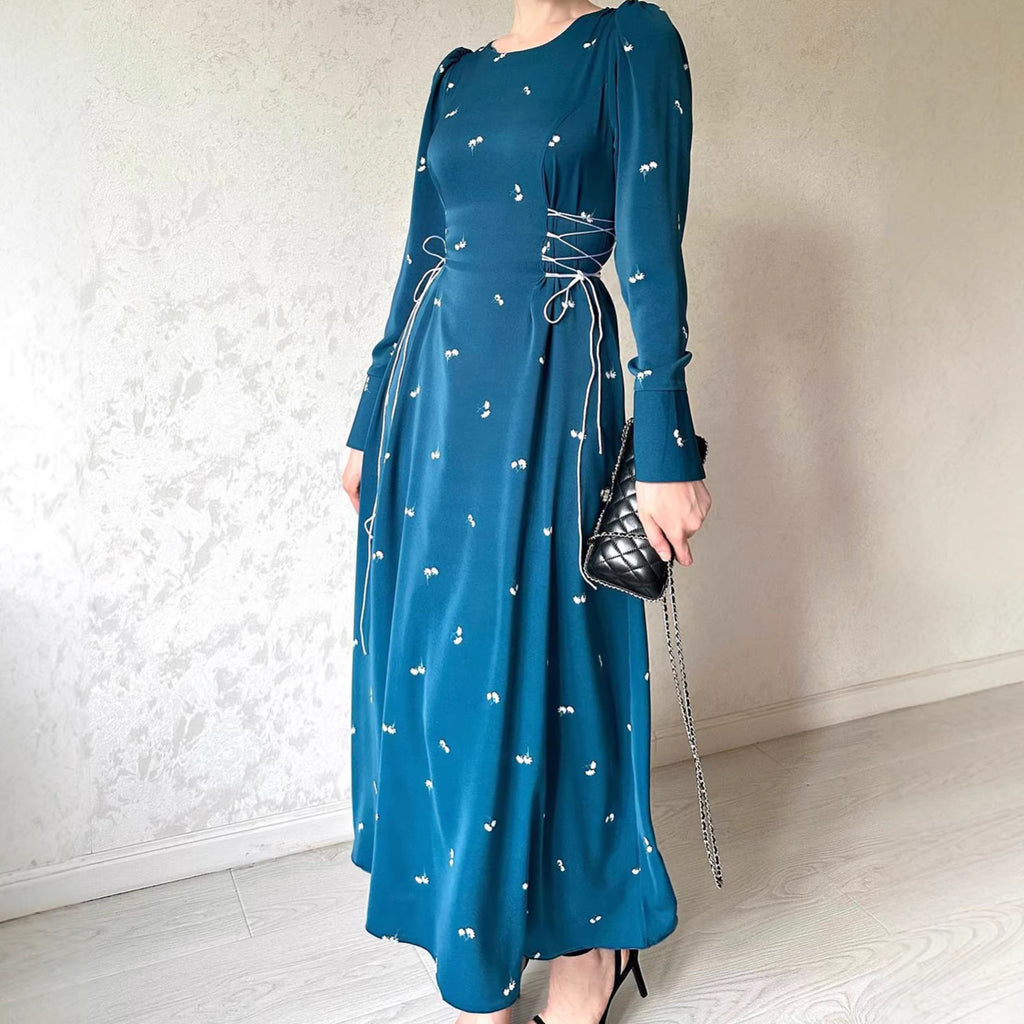 Rochie Maxi Elegantă de Primăvară cu Talie Strânsă pentru Femei