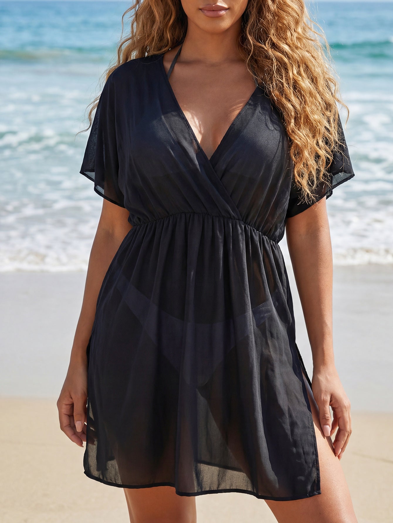 Cover-Up de Vacanță din Plasa Spandex — Plajă & Înnot
