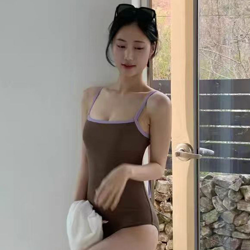 Costum de Baie O Piesă Slimming Talie Înaltă Spate Gol