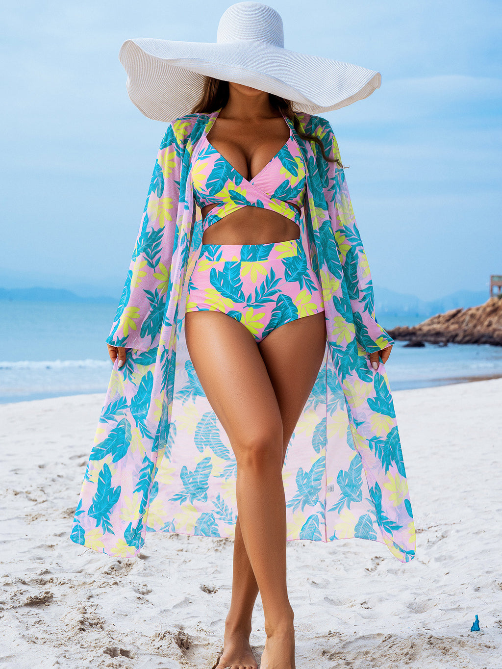 Mingyi Fashionable High-End Sexy Women's Swimwear Three-Piece Bikini Set