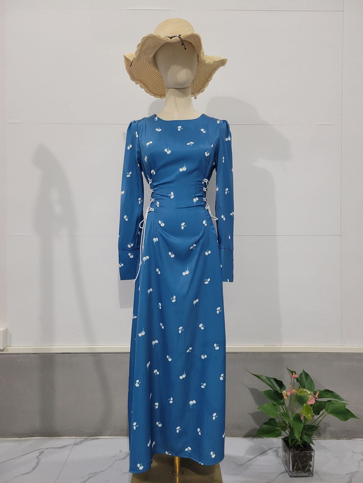 Rochie Maxi Elegantă de Primăvară cu Talie Strânsă pentru Femei