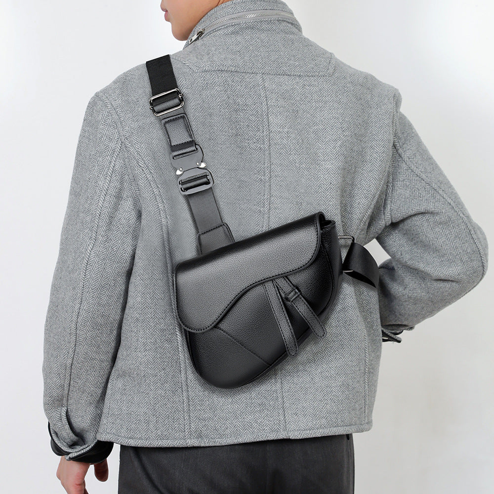 Shoulder bag saddle bag zipper diagonal cross bag men's bag