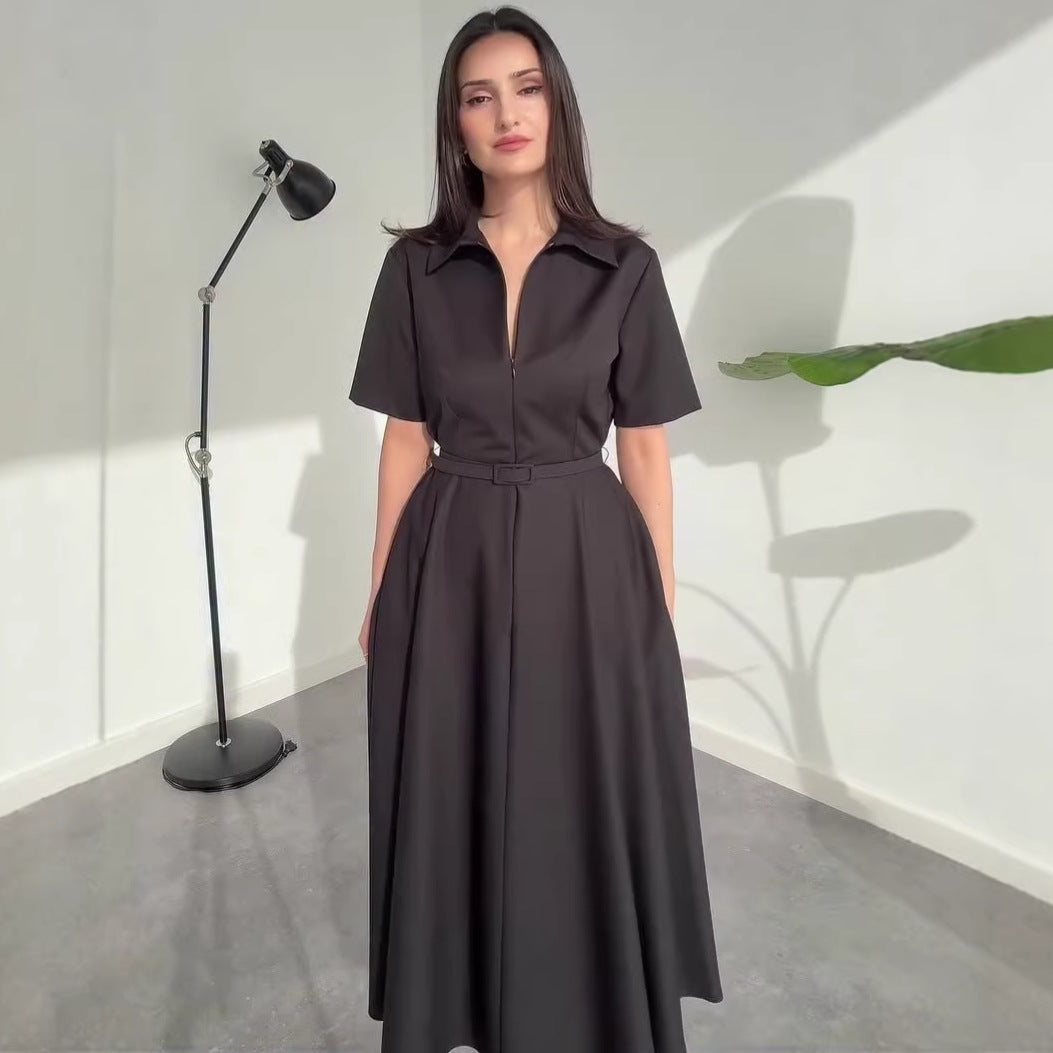Rochie Cu Mânecă Scurtă pentru Femei — Casual Elegantă