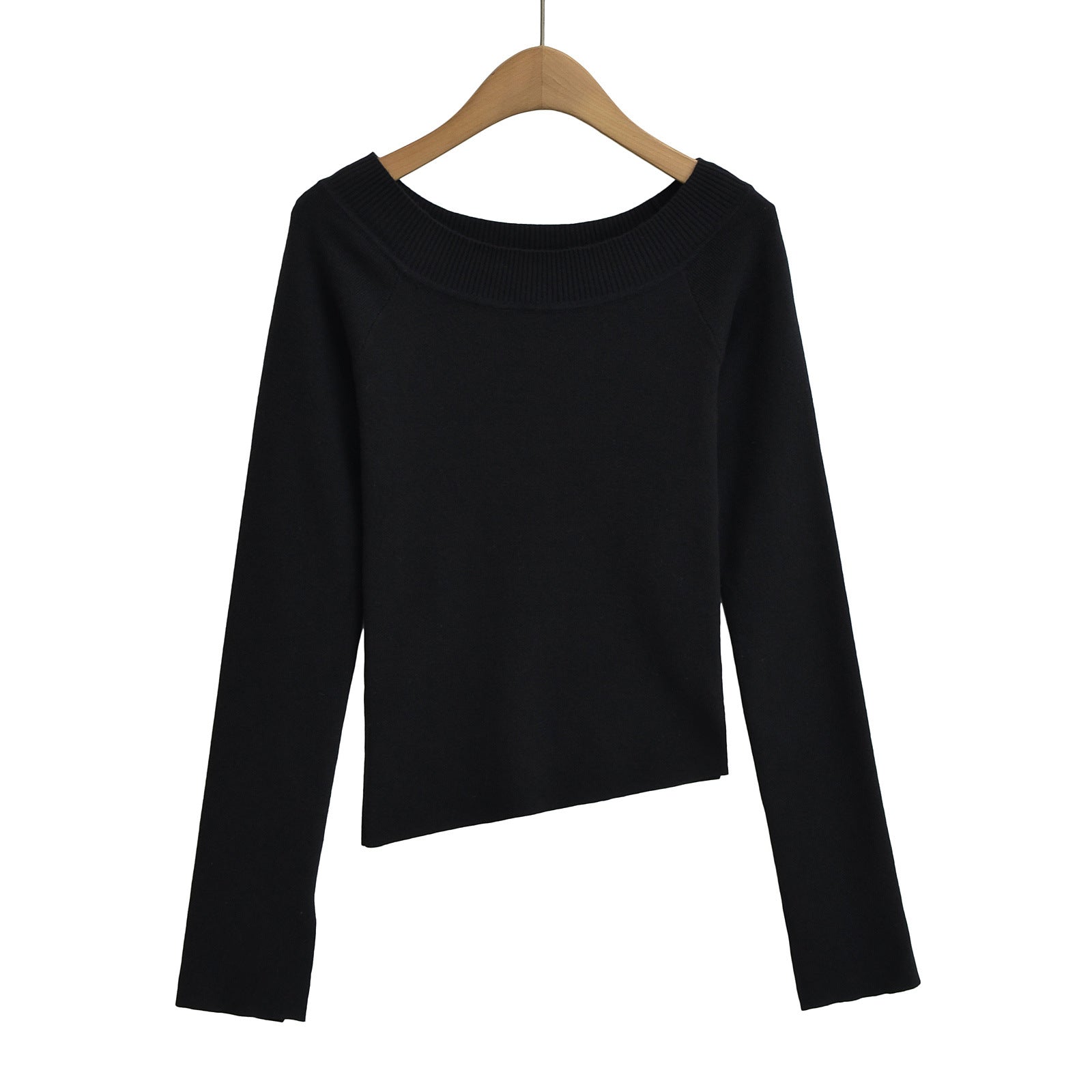 Top Off-Shoulder cu Umăr Oblic și Elastic Slim Fit pentru Femei