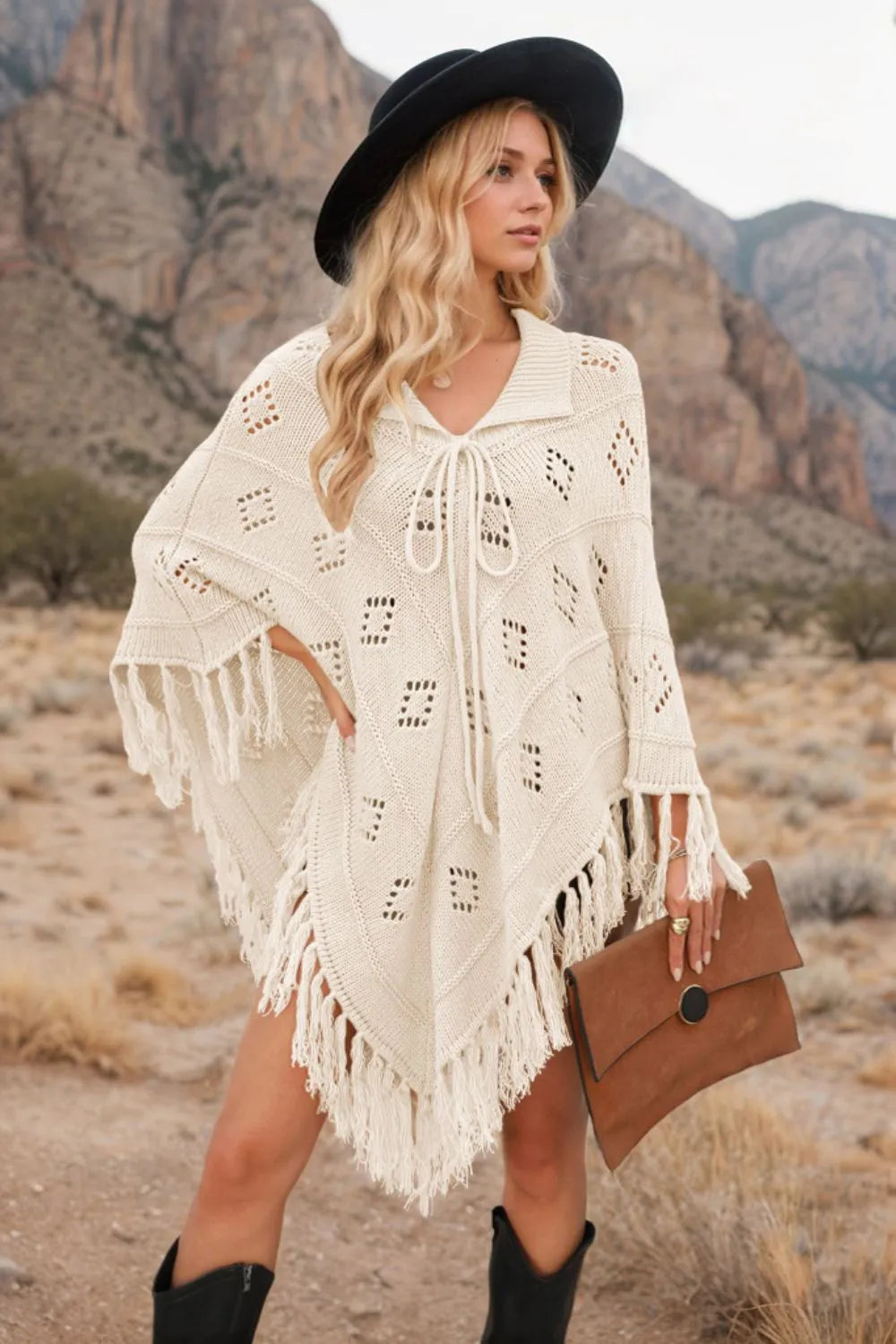 Cardigan Tricotat cu Franjuri