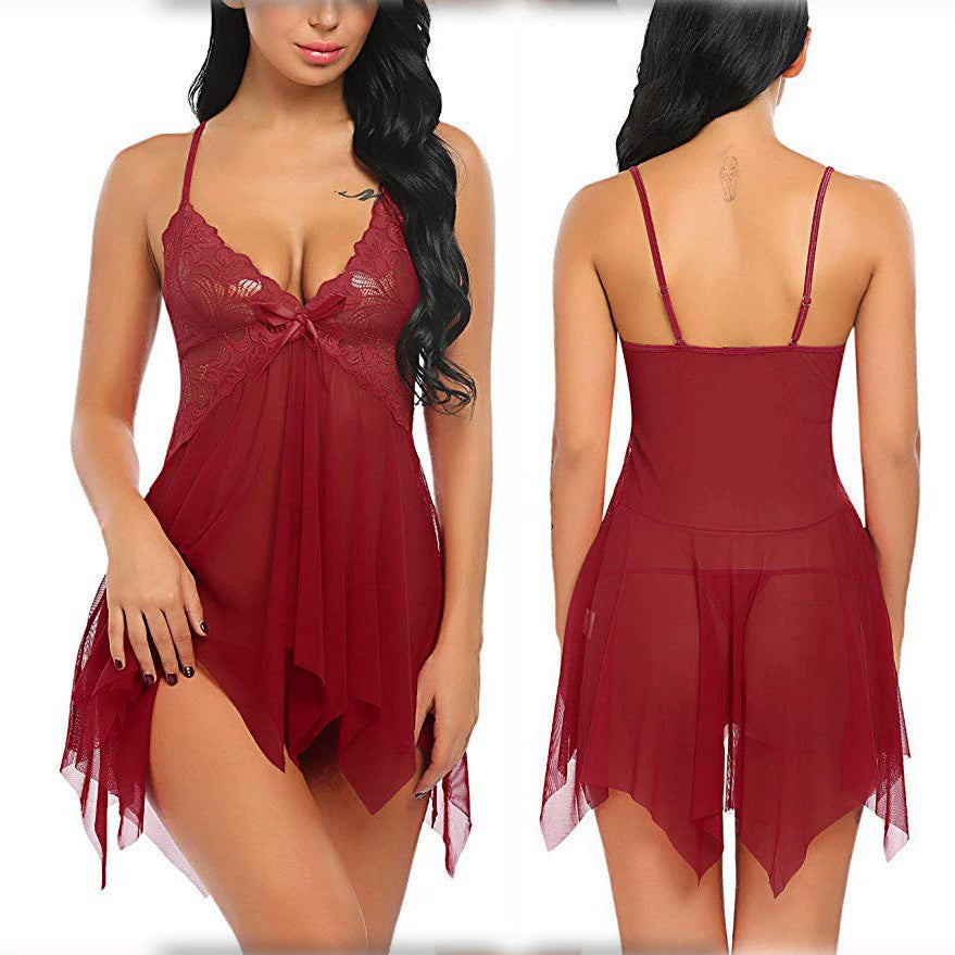 Set Lenjerie Sexy din Două Piese — Camisol Plasă și Tanga