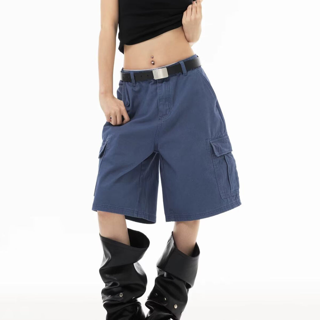 Pantaloni Casual Unisex — Straight Leg, Spălat Vintage, Talie Înaltă