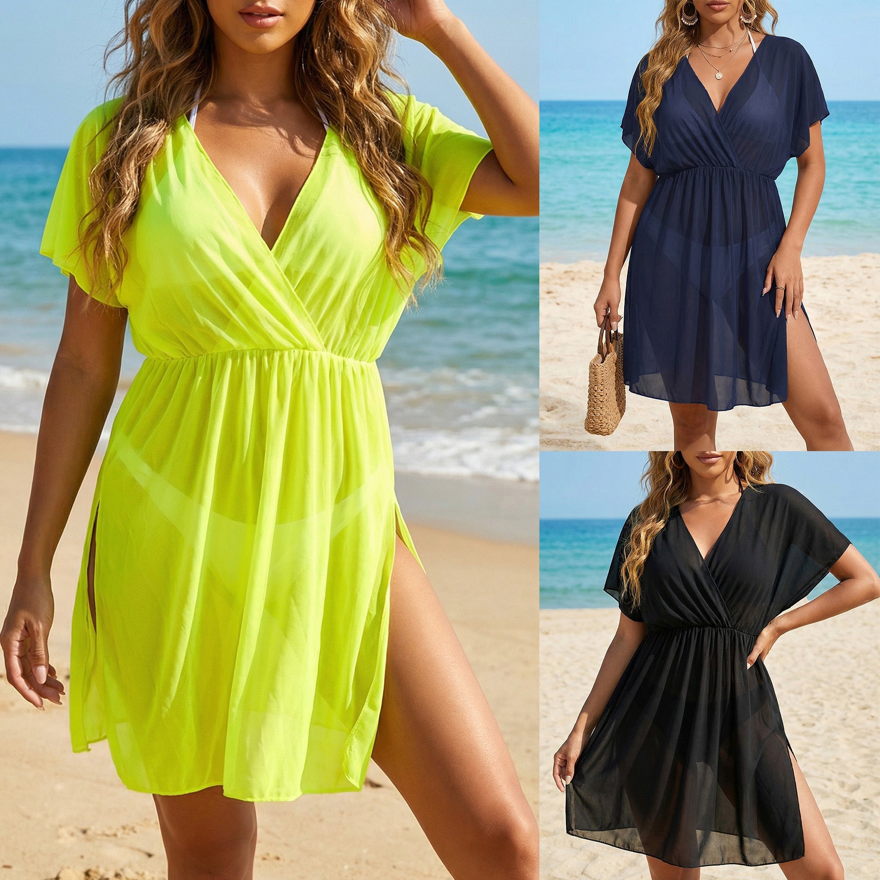 Cover-Up de Vacanță din Plasa Spandex — Plajă & Înnot