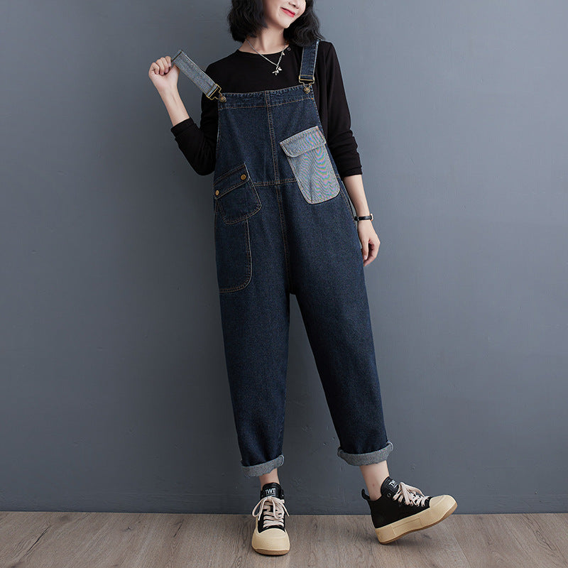 Salopetă Cowboy Cropped Wide-Leg pentru Femei