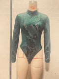 Embroidered long sleeved lace women's jumpsuit