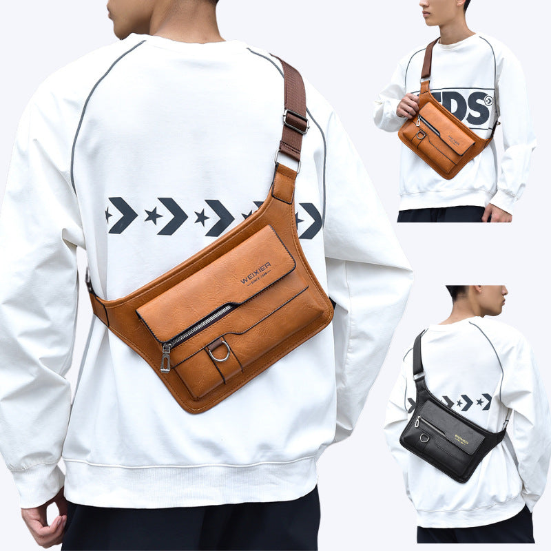 Men's large capacity waterproof chest bag large capacity crossbody bag shoulder bag ﻿