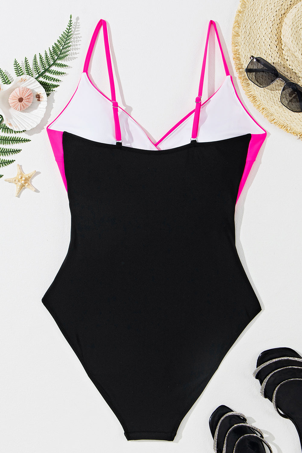 Costum de Baie Intreg Rose Red - Decupaj Colorblock