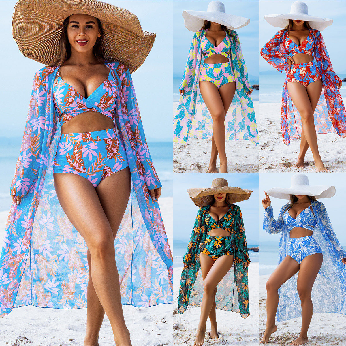 Mingyi Fashionable High-End Sexy Women's Swimwear Three-Piece Bikini Set