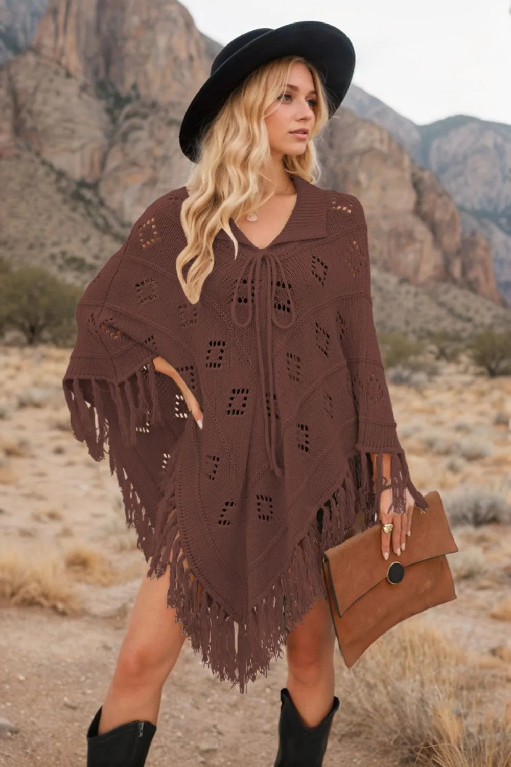 Cardigan Tricotat cu Franjuri