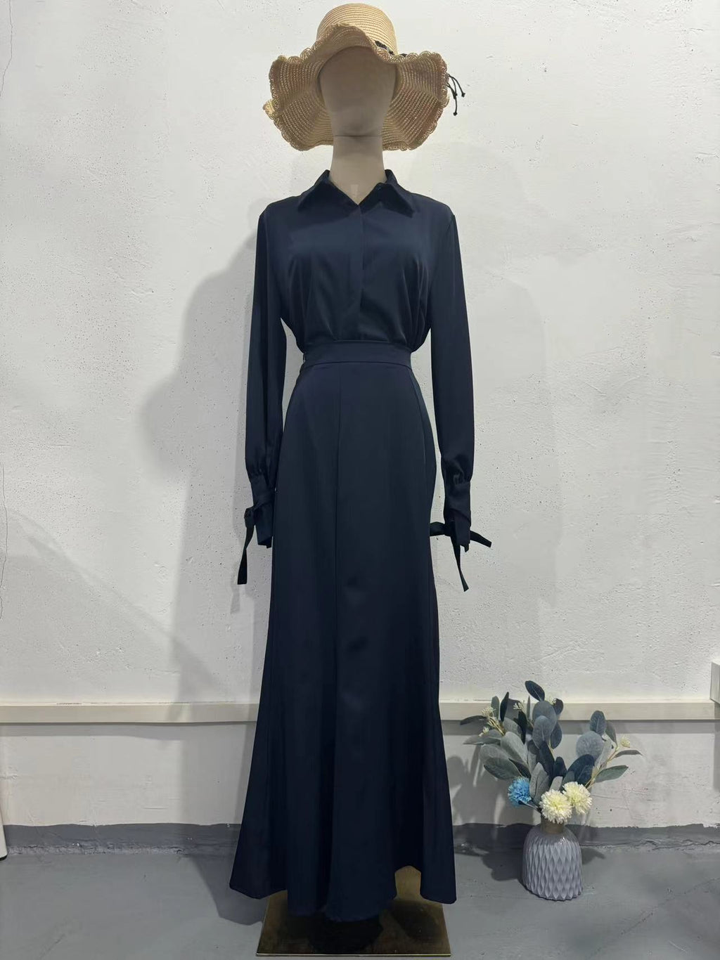 Set Două Piese Elegant Casual pentru Birou — Rochie Lungă Respirabilă
