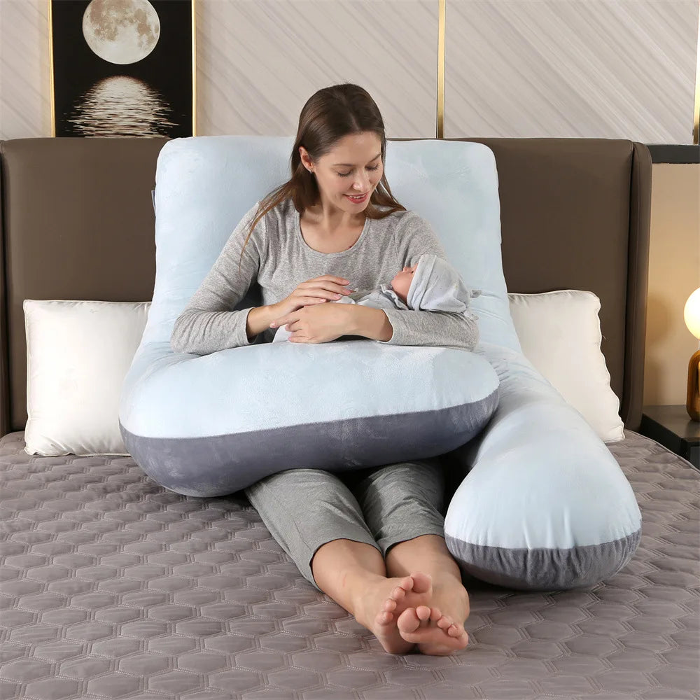 Pernă pentru Gravide PANGDUBE 130x70cm – Suport Corp, Alăptare, Somn Confortabil