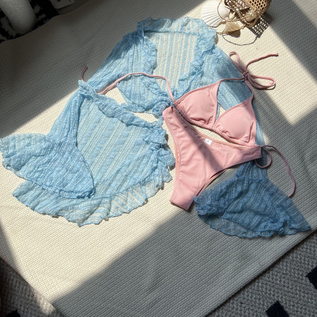 Costum de Baie Sexy din Dantelă 4 Piese