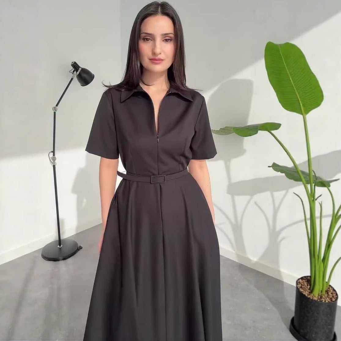 Rochie Cu Mânecă Scurtă pentru Femei — Casual Elegantă