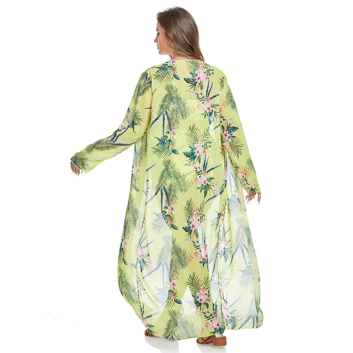 Set Bikini Plus Size cu Mânecă Lungă — Floral | 0XL-4XL