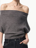 Top Tricotat Ribbed cu Decolteu pentru Femei — Slim Fit Elegant