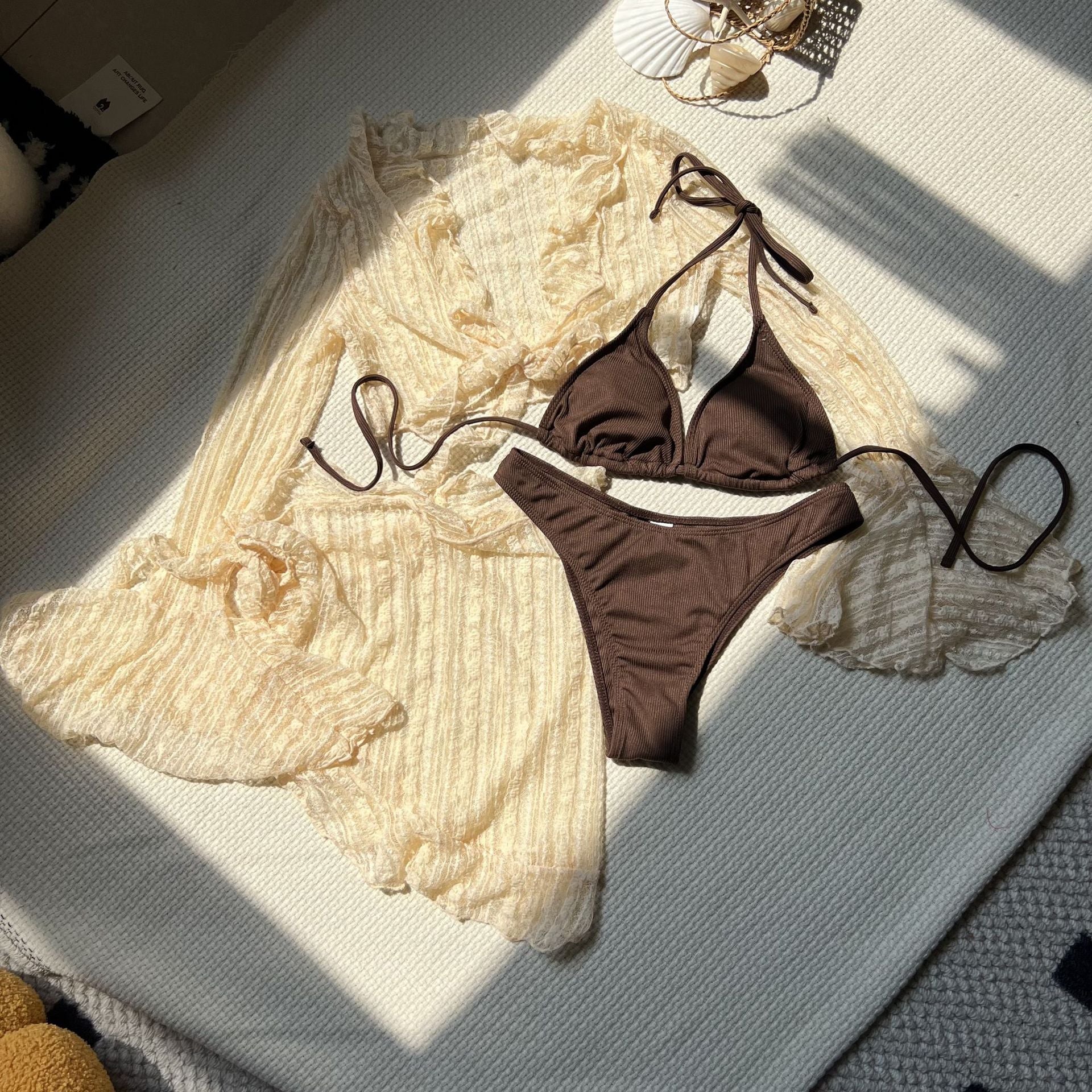 Costum de Baie Sexy din Dantelă 4 Piese