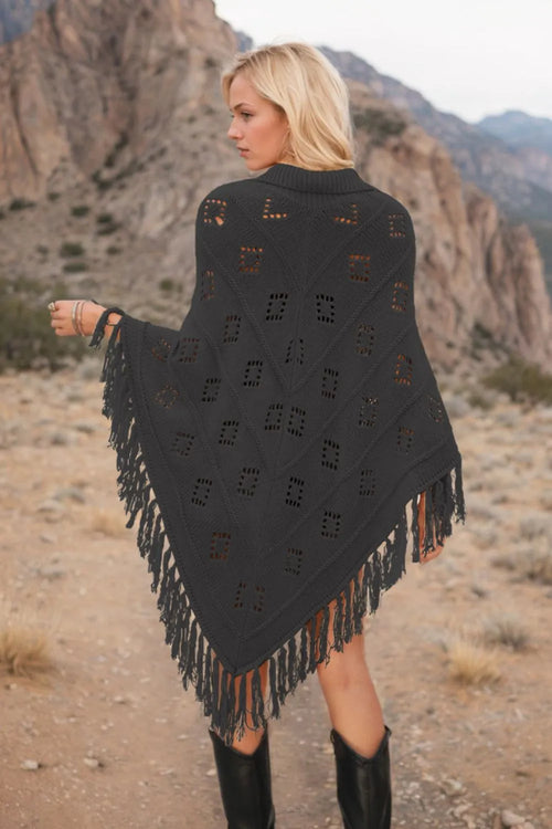 Cardigan Tricotat cu Franjuri