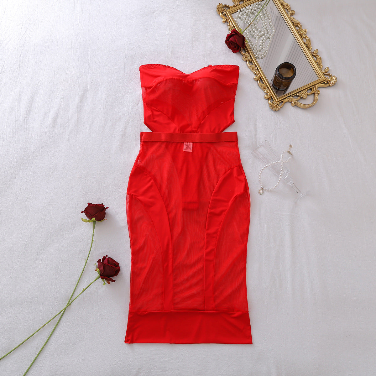 Set Bodycon din Plasă cu Top și Fustă — Sexy și Îndrăzneț