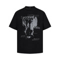 Tricou cu Mânecă Scurtă cu Print Abstract Artistic pentru Femei