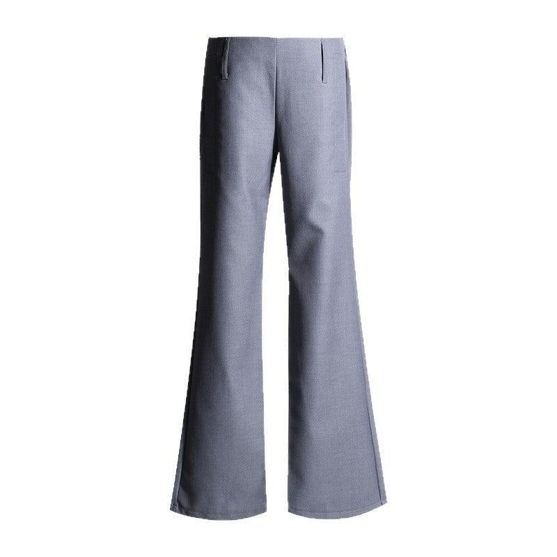 Pantaloni Evazați Casual cu Talie Joasă pentru Femei — Gri