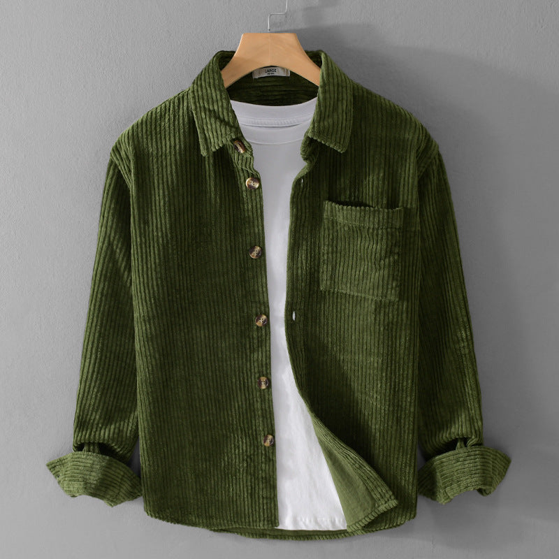 Cămașă Casuală din Catifea Riată pentru Bărbați — Slim Fit