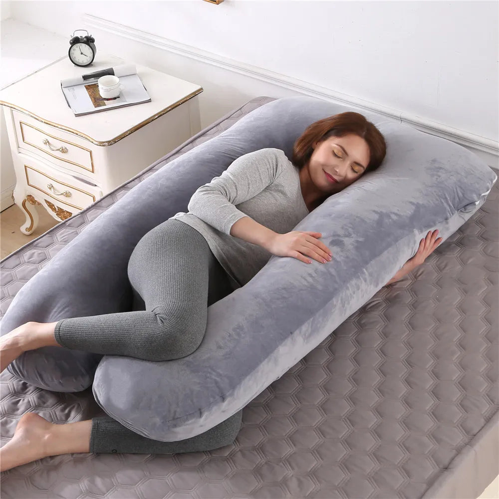 Pernă pentru Gravide PANGDUBE 130x70cm – Suport Corp, Alăptare, Somn Confortabil