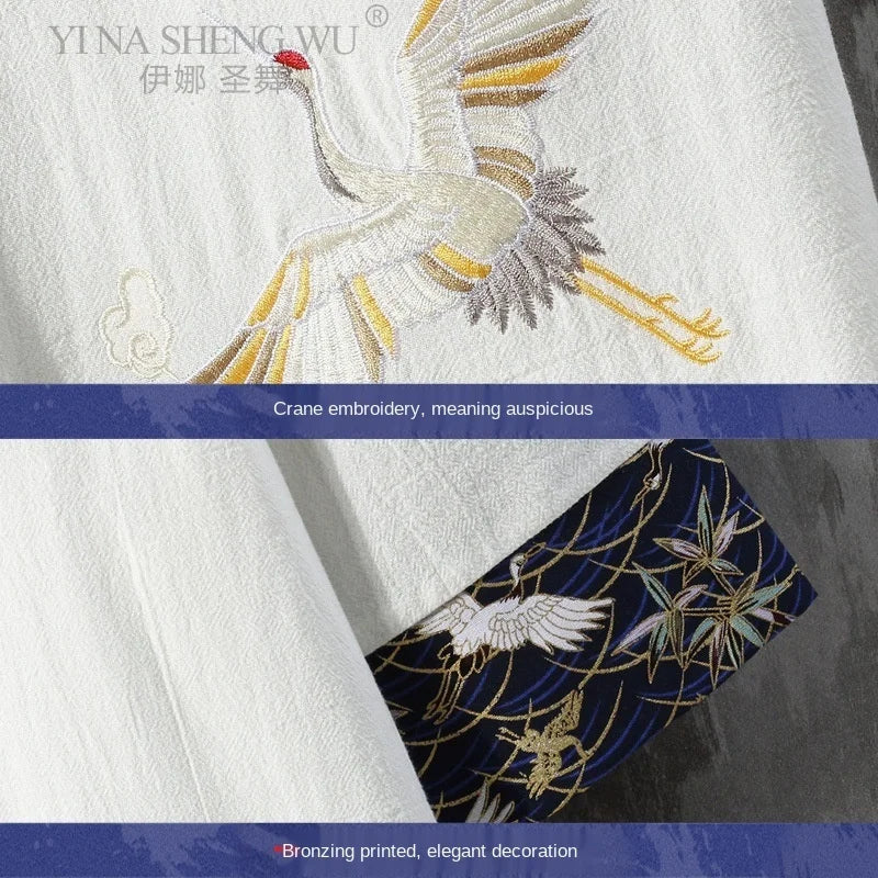 Tricou Bărbați — Stil Chinezesc Tang Shirt, In & Bumbac, Mânecă Scurtă, Vară