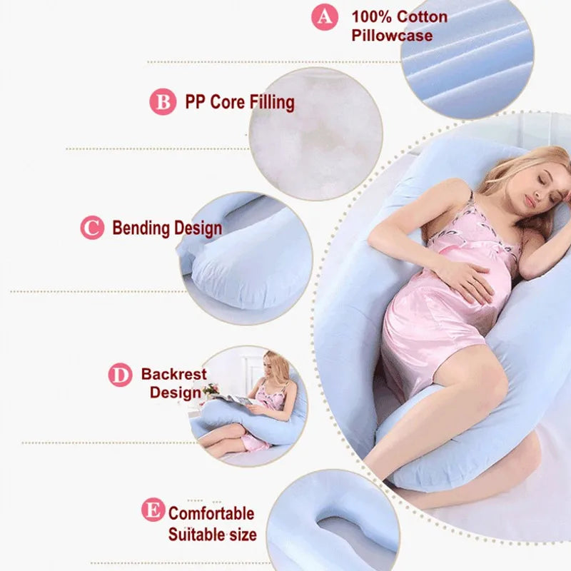 Pernă pentru Gravide PANGDUBE 130x70cm – Suport Corp, Alăptare, Somn Confortabil