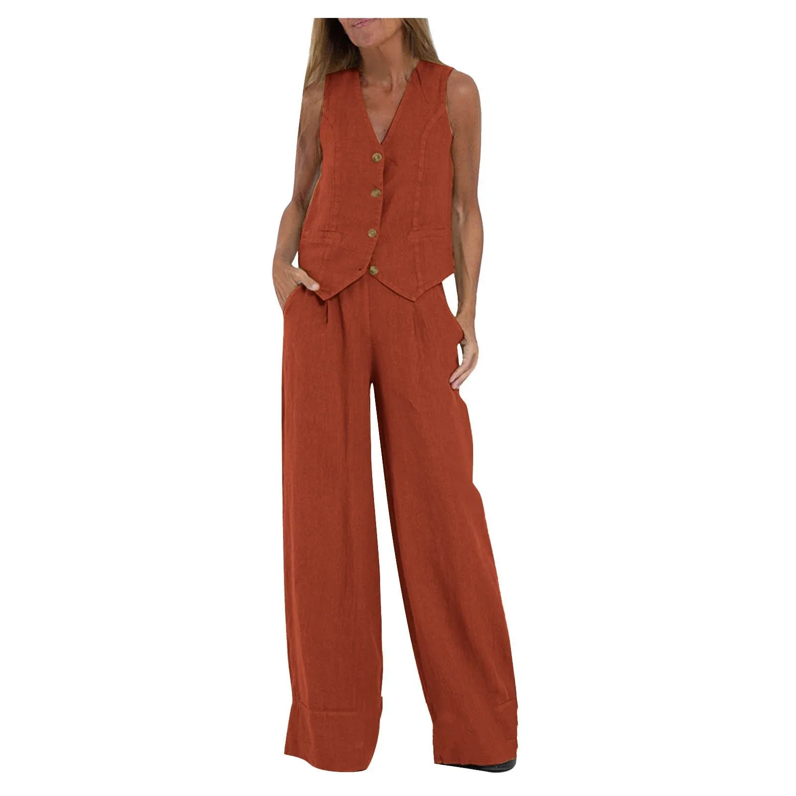 Set Damă Vestă + Pantaloni - Ținută Elegantă Casual