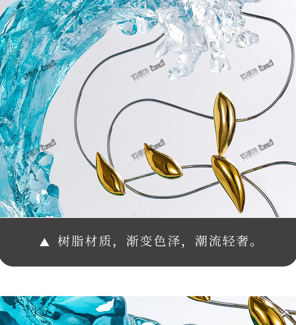 Sculptură Decorativă Abstractă din Rășină — Decor Luxury pentru Living, Vilă și Birou