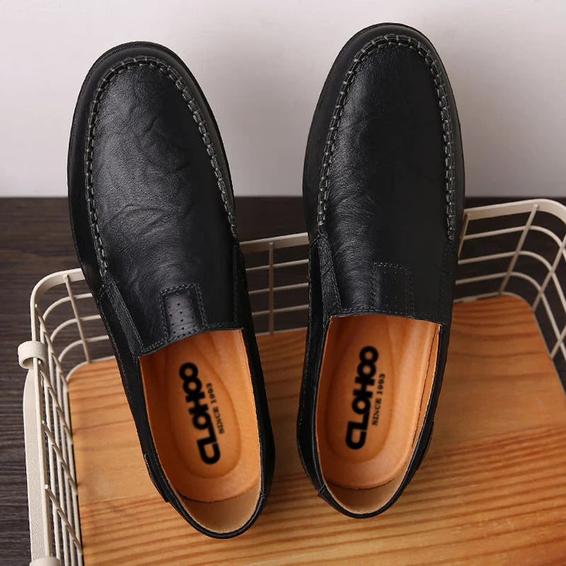 Mocasini Bărbați CLOHOO – Slip-On din Piele, Confortabili, Anti-Alunecare