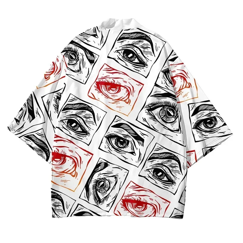 Kimono Haori Tradițional Japonez — Unisex, Stil Samurai & Anime Streetwear, Vară