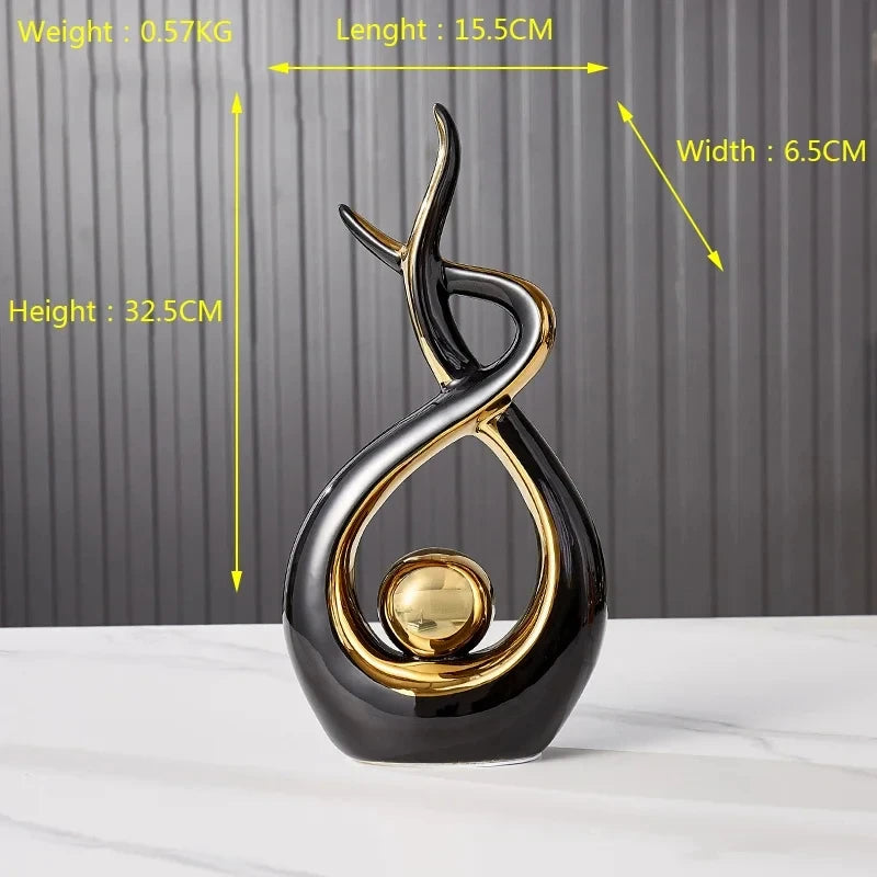 Figurină Ceramică Nordică — Sculptură Înger Retro Feng Shui pentru Living & Birou