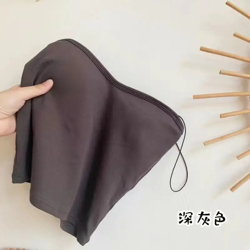 Bustier Damă din Bumbac Seamless cu Bretele — Top Crop Fără Mâneci, Vară