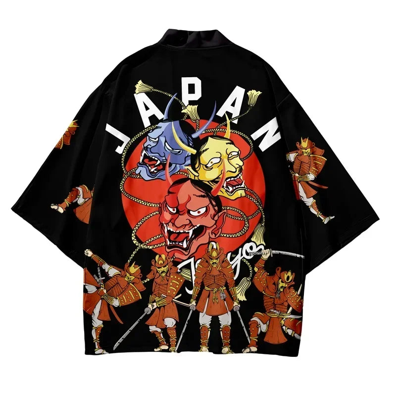 Kimono Haori Tradițional Japonez — Unisex, Stil Samurai & Anime Streetwear, Vară