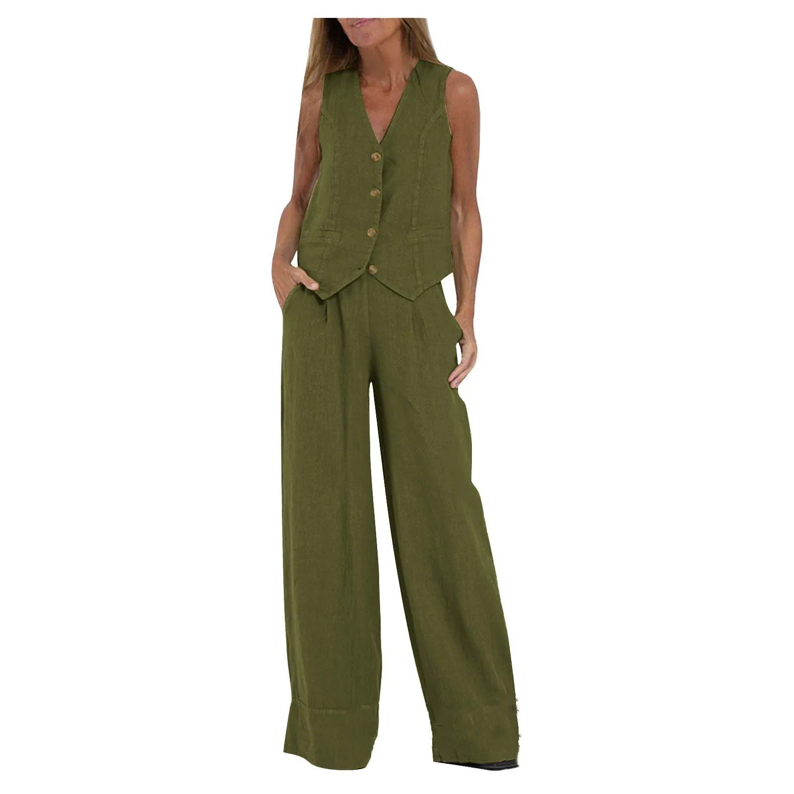Set Damă Vestă + Pantaloni - Ținută Elegantă Casual